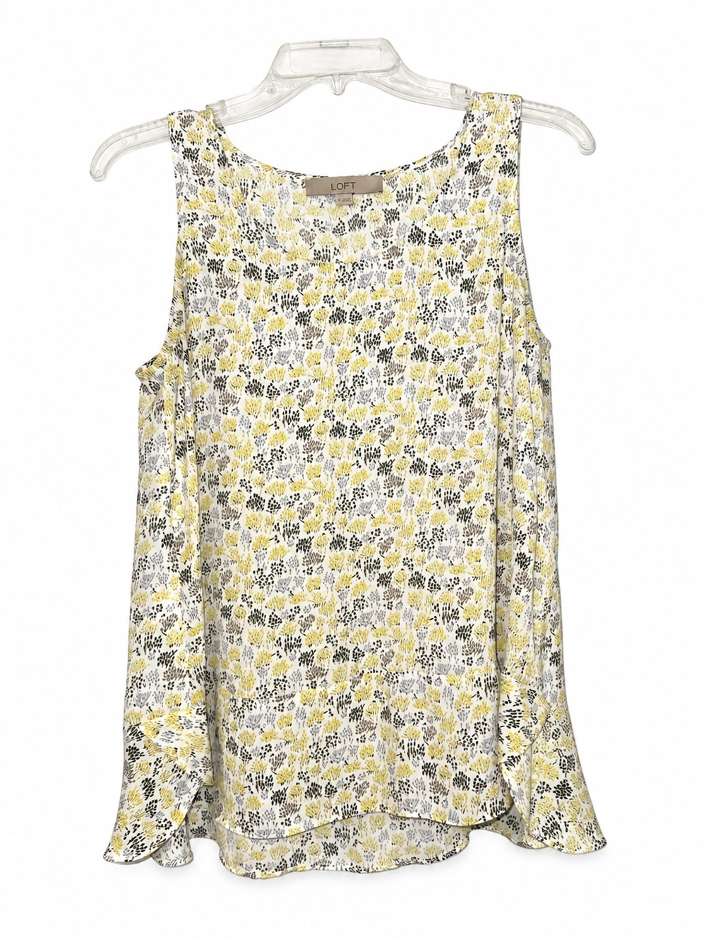 LOFT Yellow and Black Floral Sleeveless Camisole